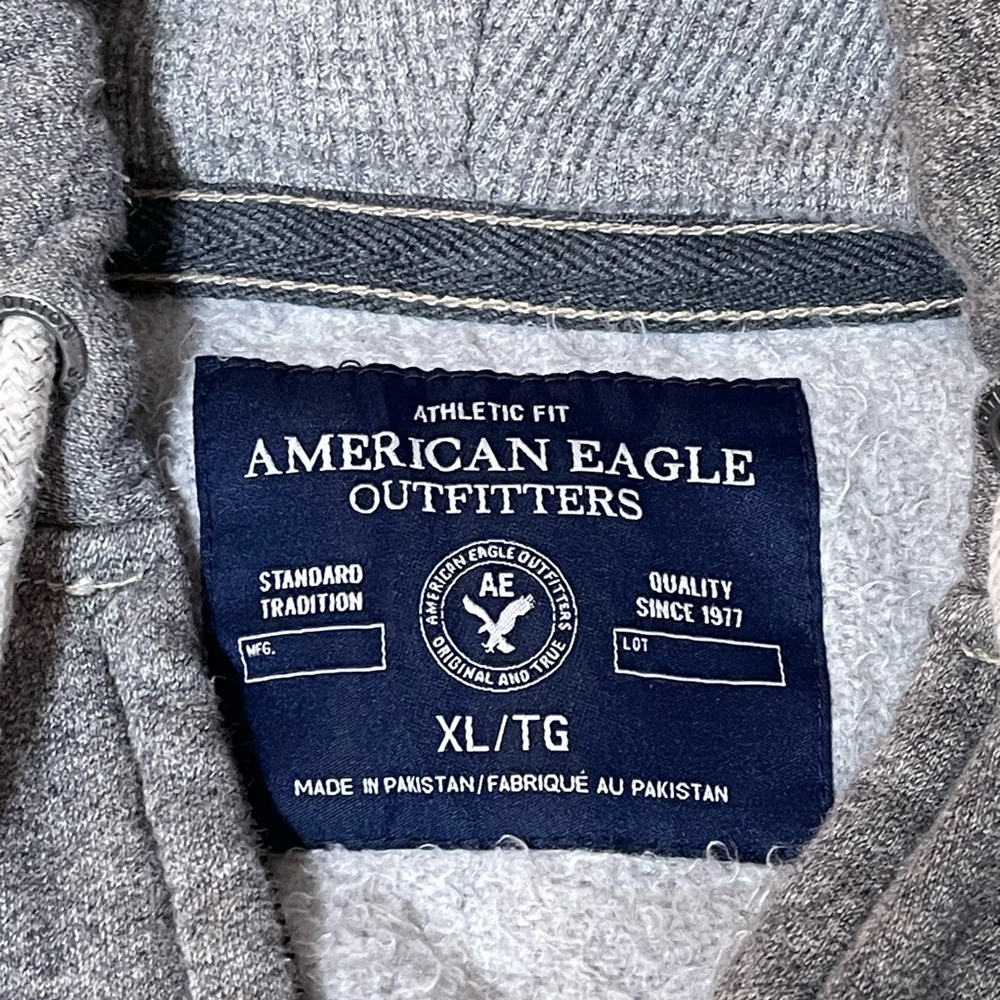 American Eagle Outfitters Full Zip Hoodie Men's XL Athletic Fit Gray - Picture 7 of 7